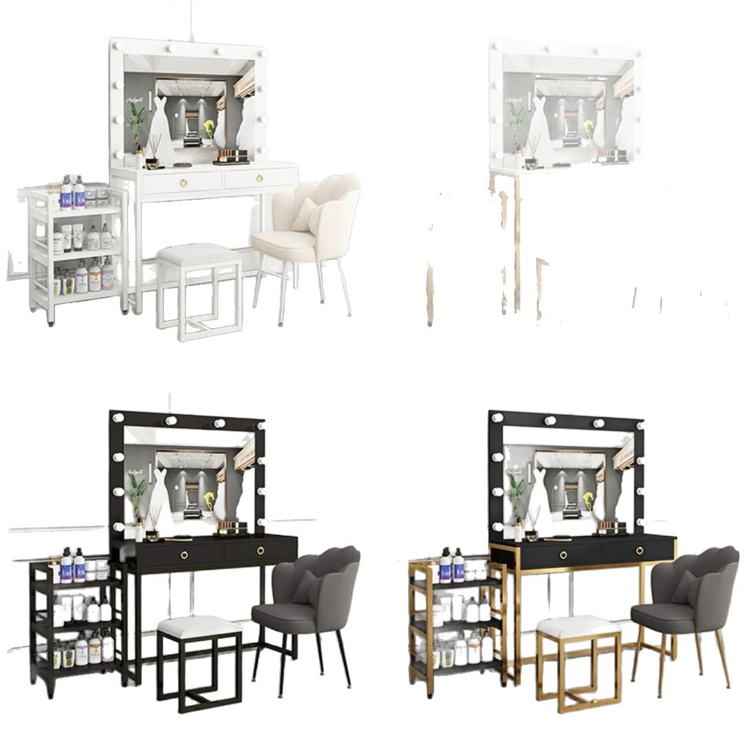 Beauty Makeup Studio - Aynalı ve lambalı stüdyo şifonyeri, entegre