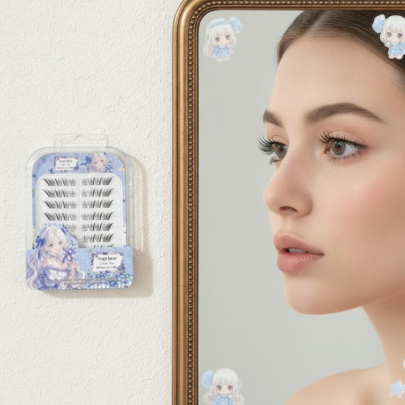 Beauty Natural Makeup - DIY Yapıştırıcısız Takma Kirpikler, İnce Saplı,