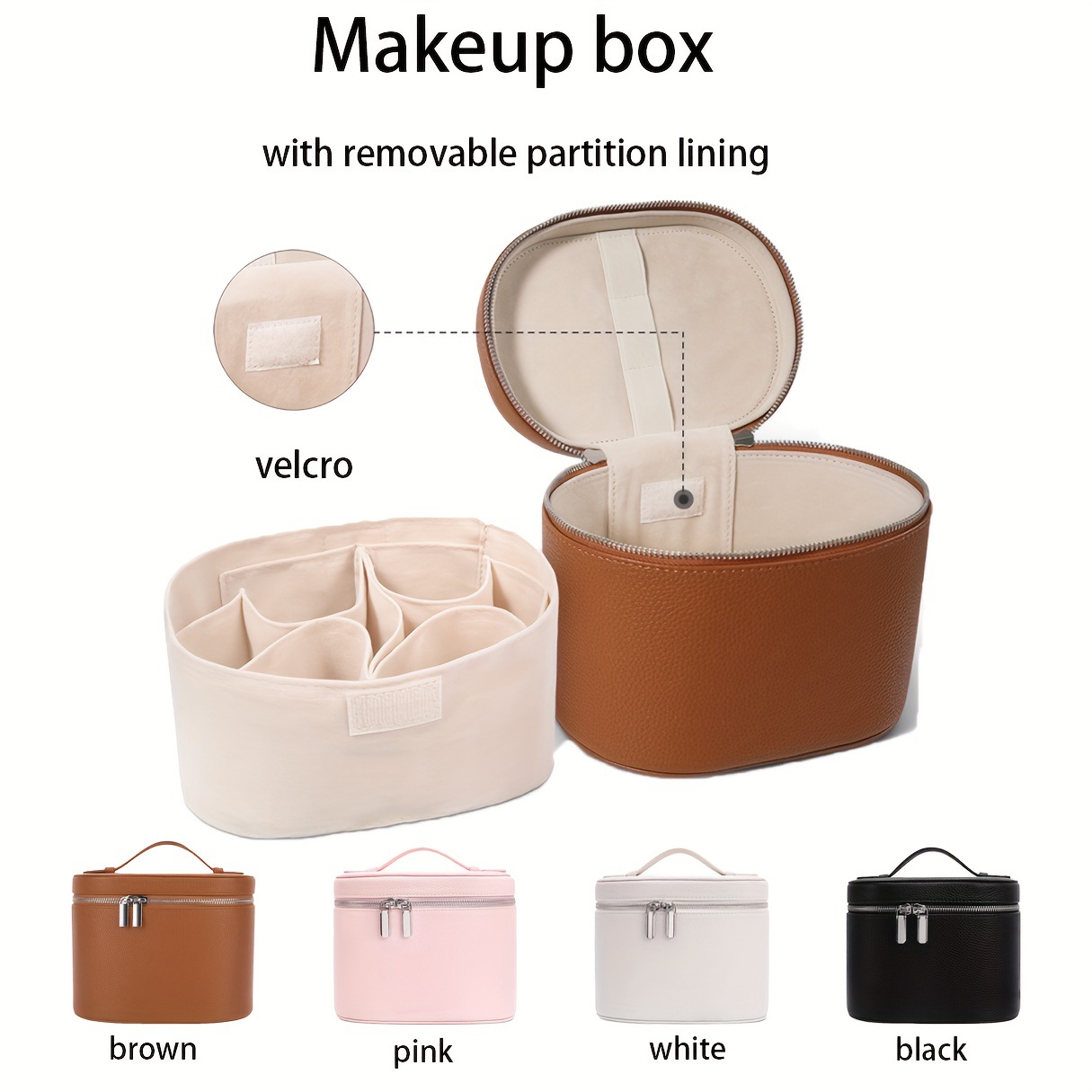 Beauty Bag Makeup - Büyük Kapasiteli PU Deri Makyaj Çantası